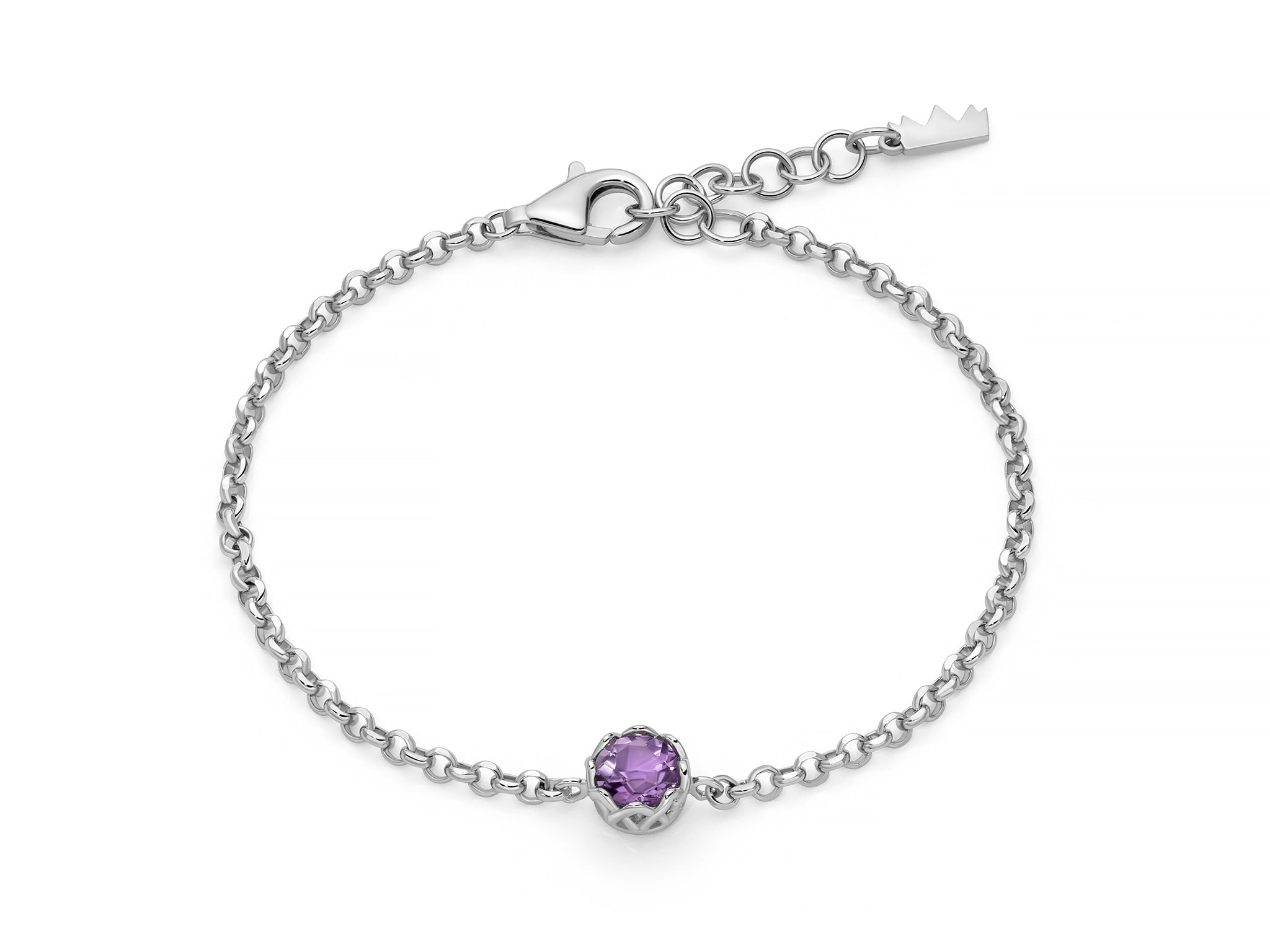 Bracciale Donna Miluna Gemma Del Cielo Argento 925 Ametista tondo BRD1118